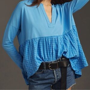Anthropology Pilcro Babydoll Blouse Top Size Medium